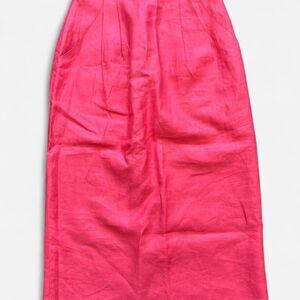 Vintage 90's Valerie Stevens Coral red/pink 100% linen Skirt sz 8 work business